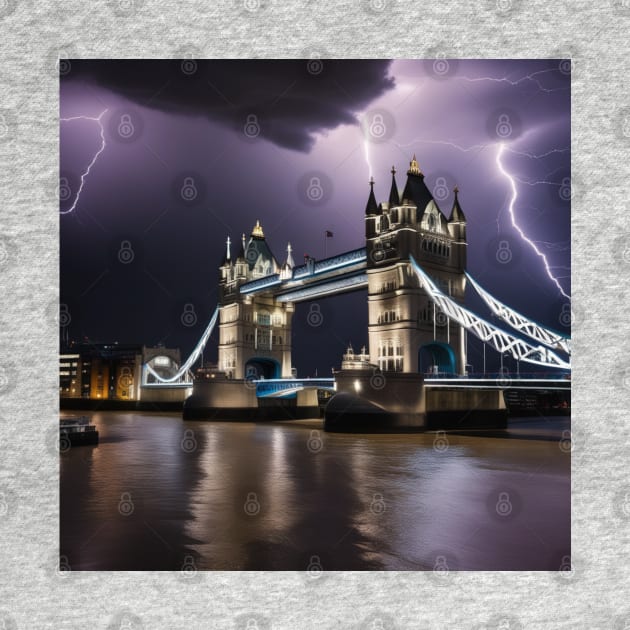 Iconic World Landmarks During A Thunderstorm : Tower Bridge London by Musical Art By Andrew